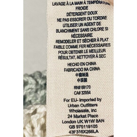 Free People Sweater Womens Large Park Slope Mint Green Ivory Slouchy Beachy - Picture 8 of 9